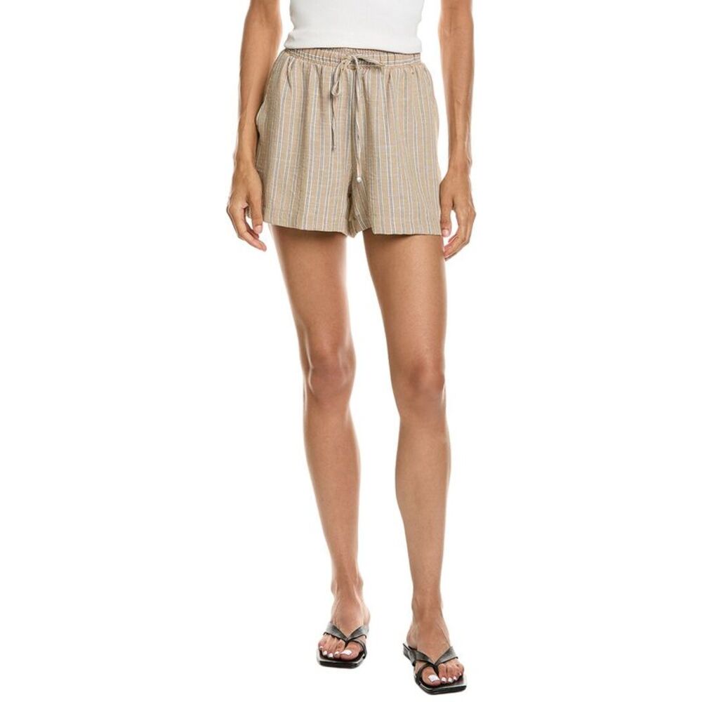 Max Studio Womens  Relaxed Fit Drawstring Short, Brown